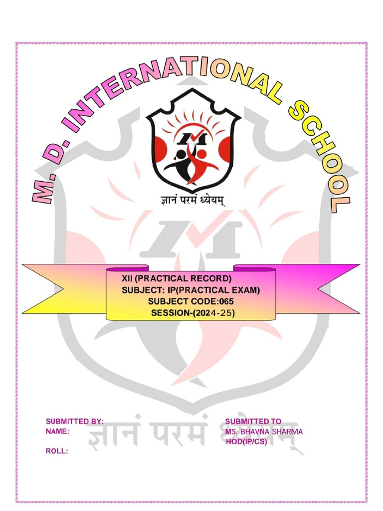 Class XII IP Practical Record Guide | PDF | Data Management | Databases