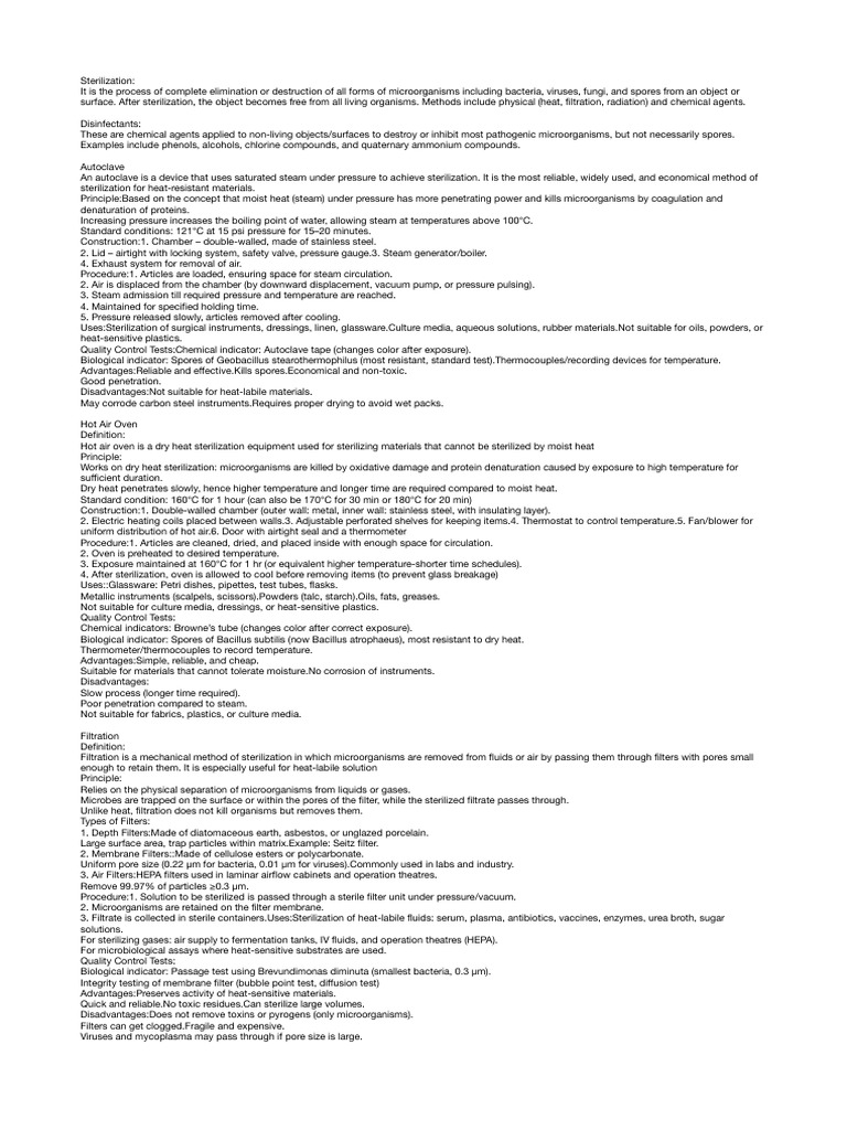 Sterilization Methods Explained | PDF | Sterilization (Microbiology ...