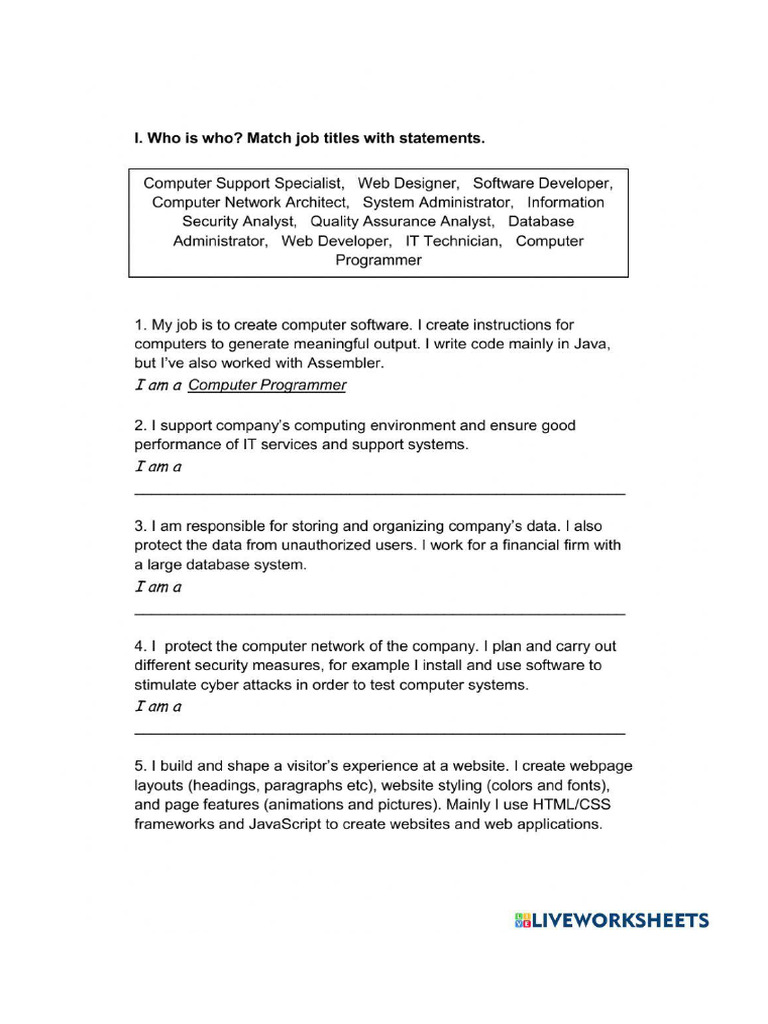 Worksheet 2217570 | PDF