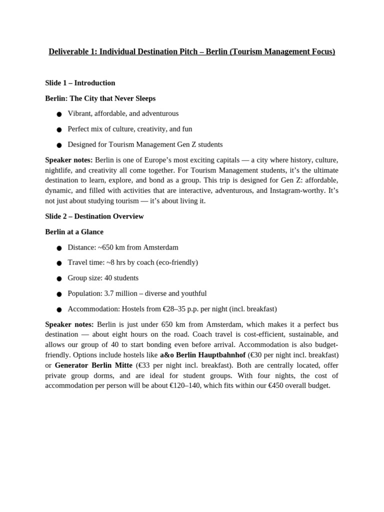 Pitch 3 | PDF | Berlin | Tourism