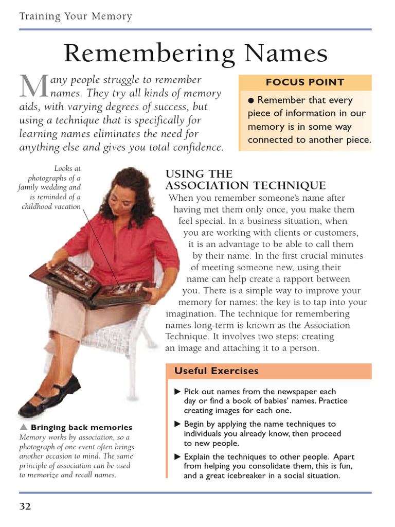 Mastering Name Recall Techniques | PDF | Memory | Cognition