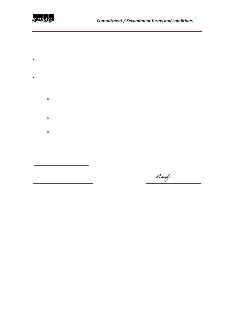 Staff Committment For Secondment | PDF