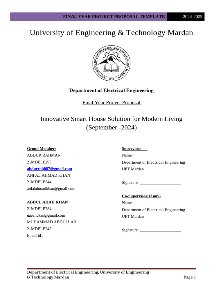 Smart House Project Proposal Template | PDF