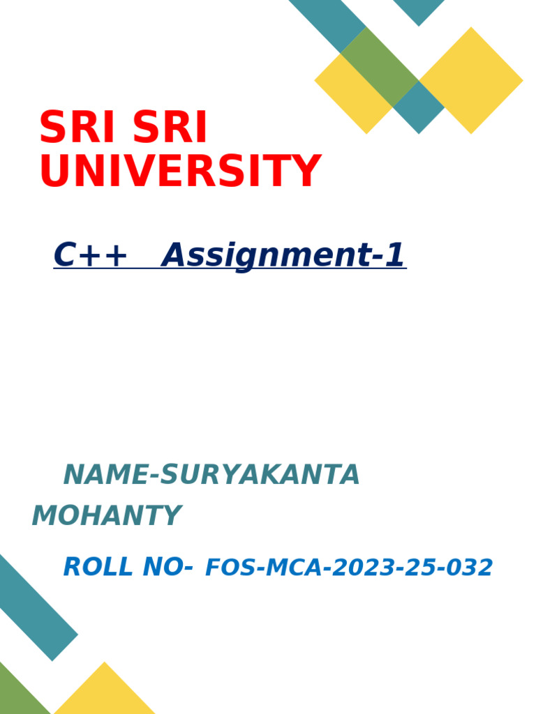 C++ Assignment Front Page | PDF