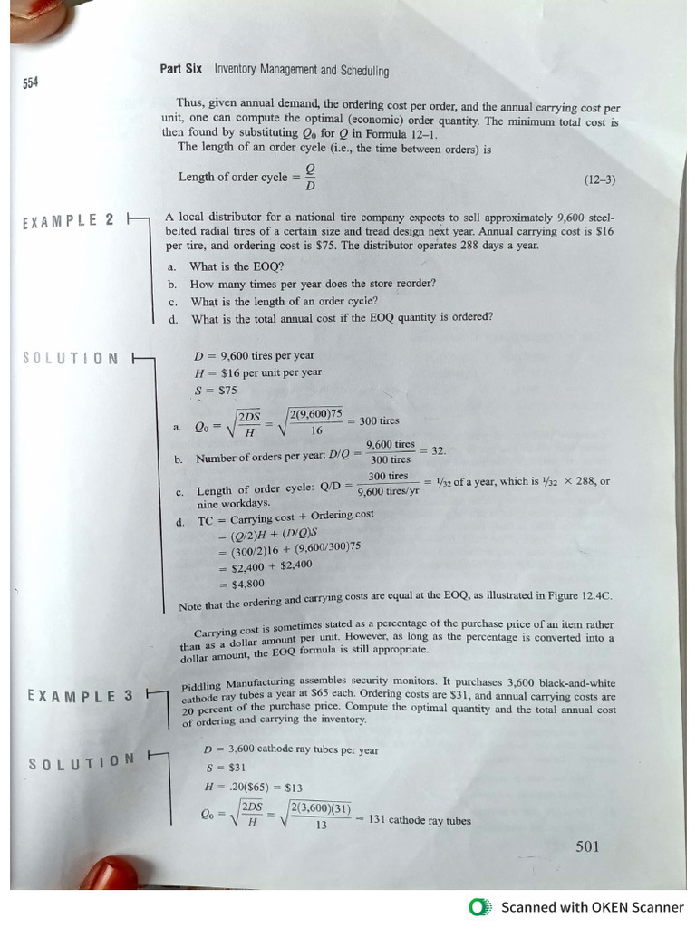 Eoq and Epq | PDF