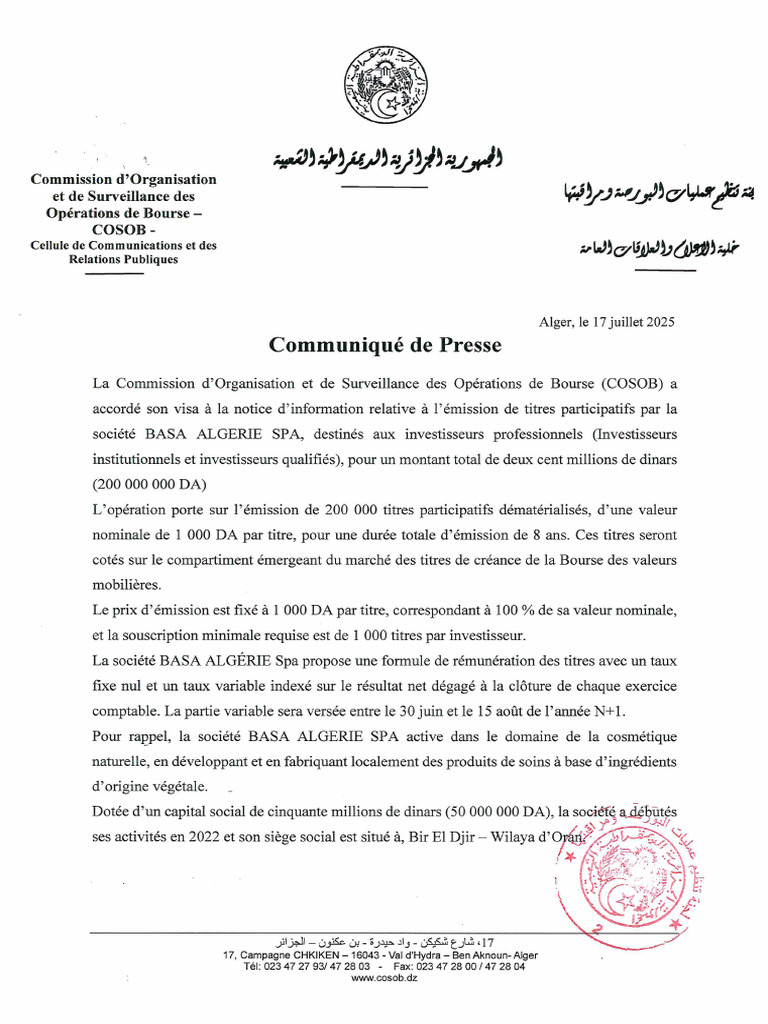 Communique de Presse 1 1 | PDF