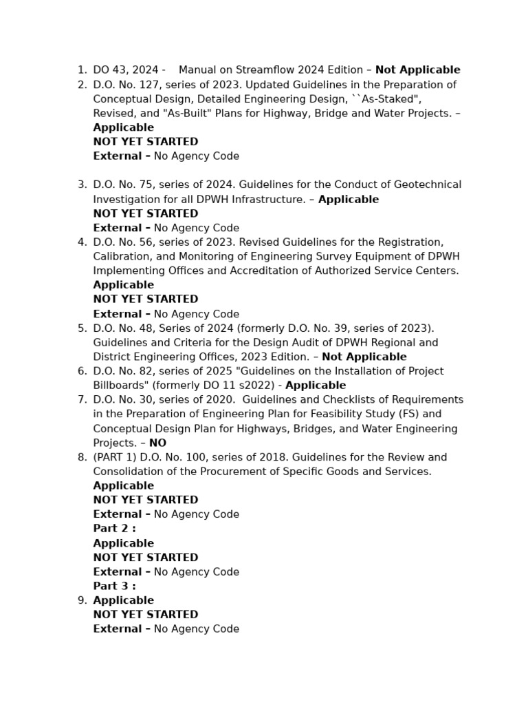 DPWH Guidelines and Updates 2024 | PDF