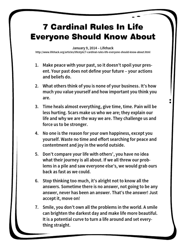 7 Life Rules for Personal Growth | PDF