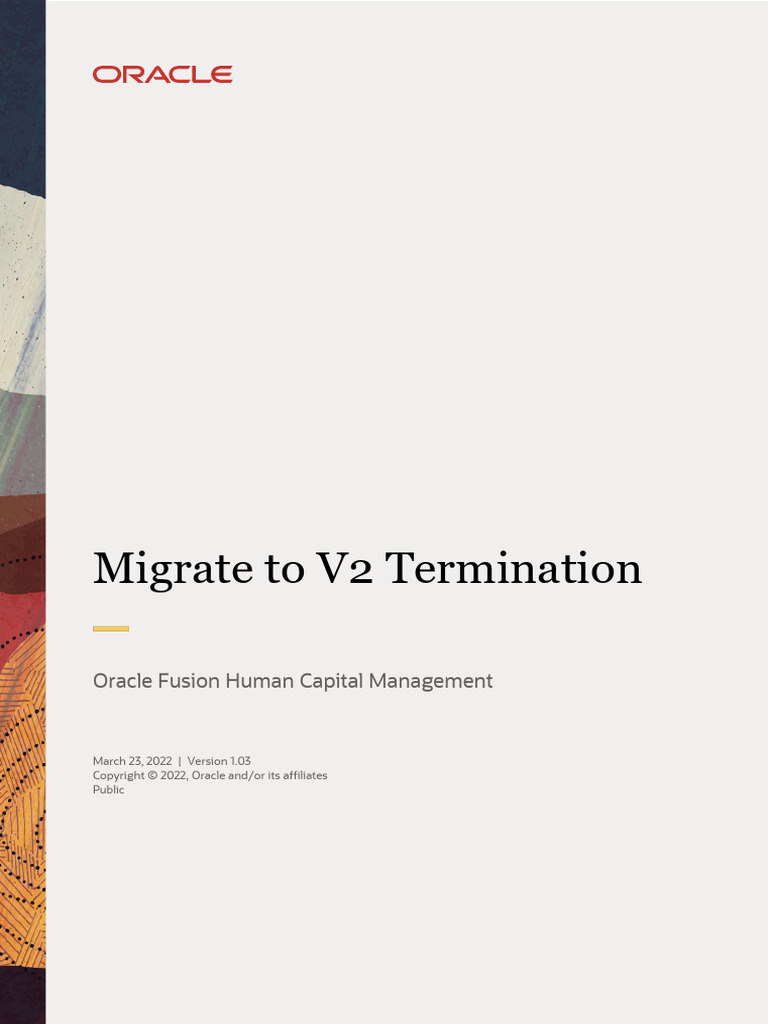 Migrate to V2 Termination Guide | PDF | Oracle Corporation | Software