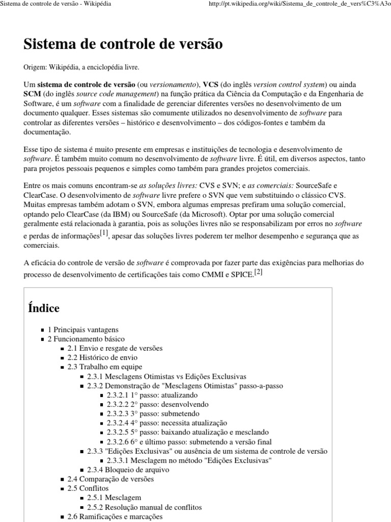 Controle de Versão | PDF | Controle de versão | Engenharia de Software