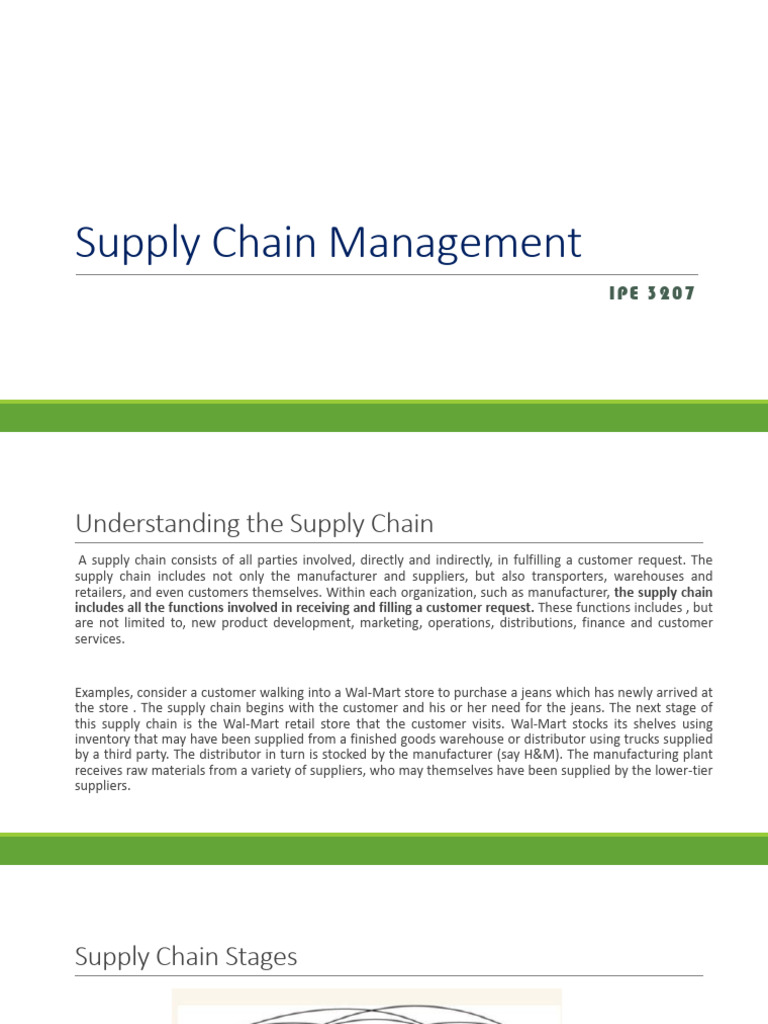 Supply Chain Management Overview | PDF | Supply Chain | Inventory