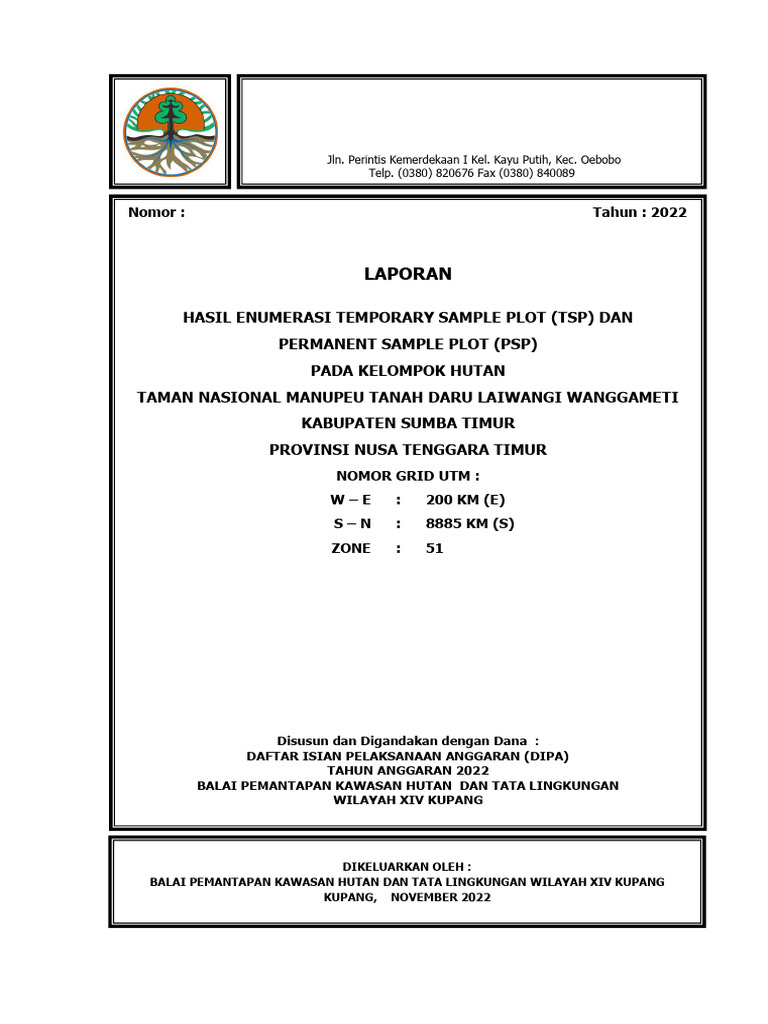 Laporan Enumerasi Hutan Taman Nasional | PDF