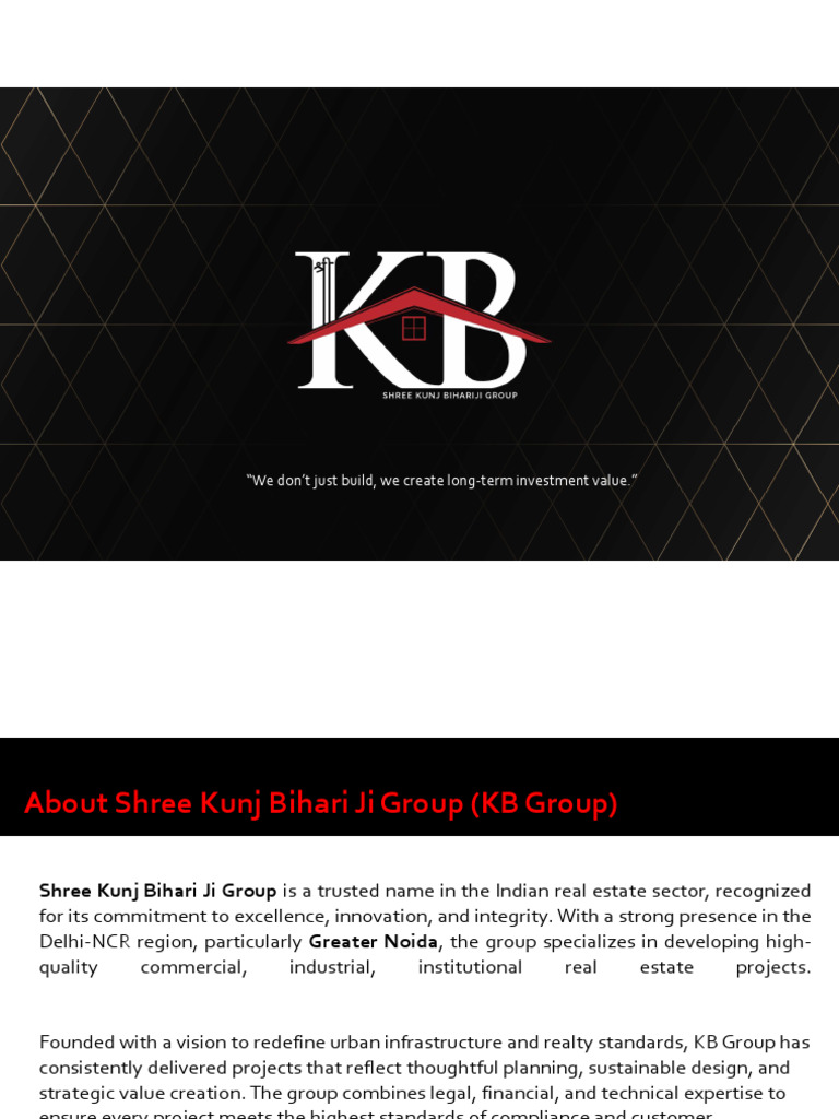 KB Group: Premier Real Estate in Noida | PDF | Diversification (Finance ...