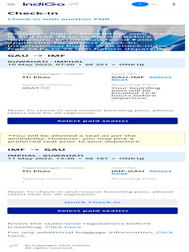 Check-In View, On Time Low Cost Airline IndiGo | PDF