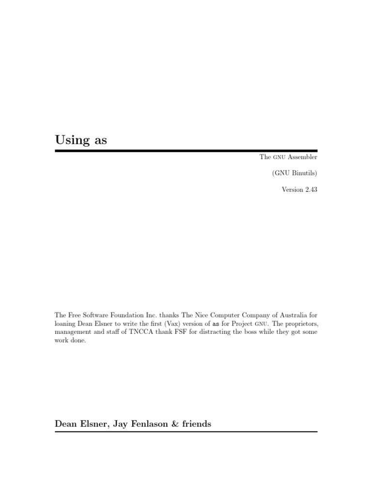 GNU Assembler Manual Overview | PDF | Gnu | Computer Programming