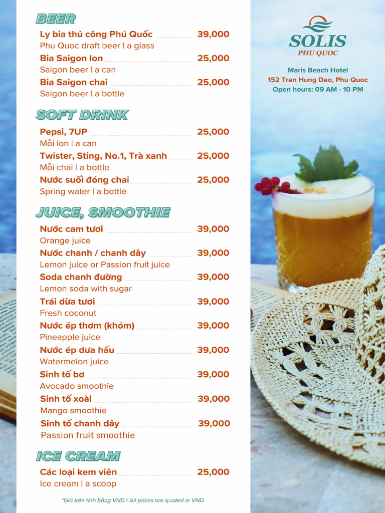 Menu Solis Maris A4 | PDF
