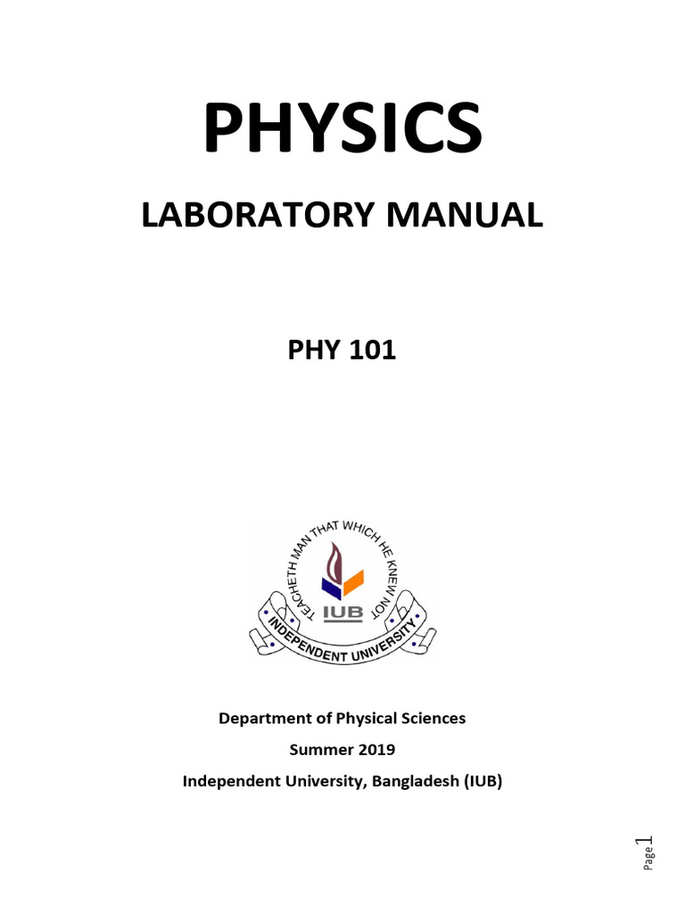 Physics 101 Lab Manual Overview | PDF | Waves | Pendulum