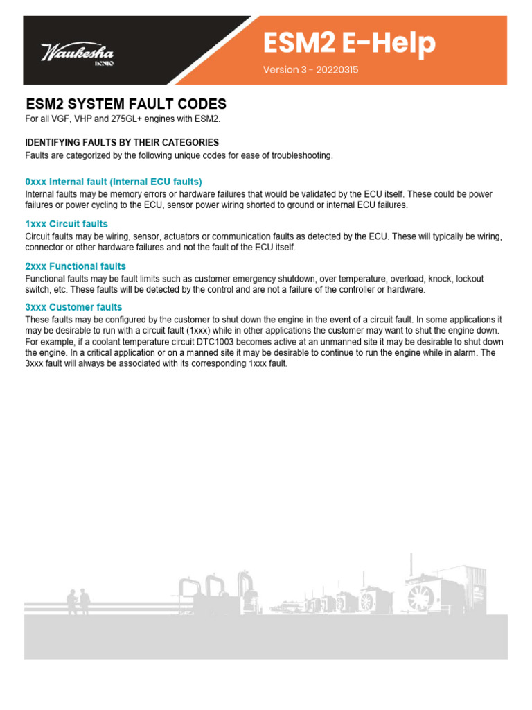 ESM2 Engine Fault Code Guide | PDF | Throttle | Valve