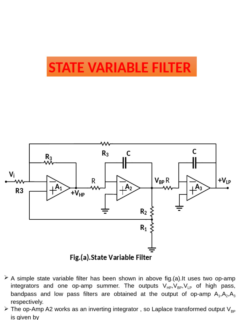State Variable Filter Design and Analysis | PDF | Low Pass Filter ...