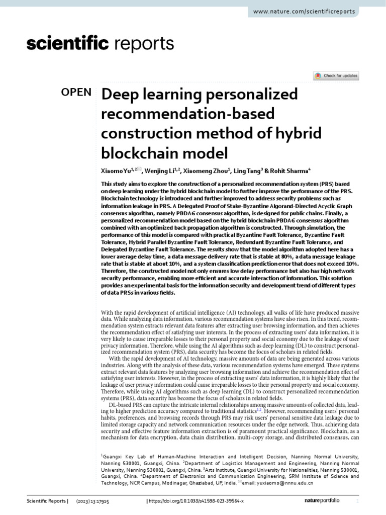 Deep Learning PRS with Hybrid Blockchain | PDF | Internet Of Things ...