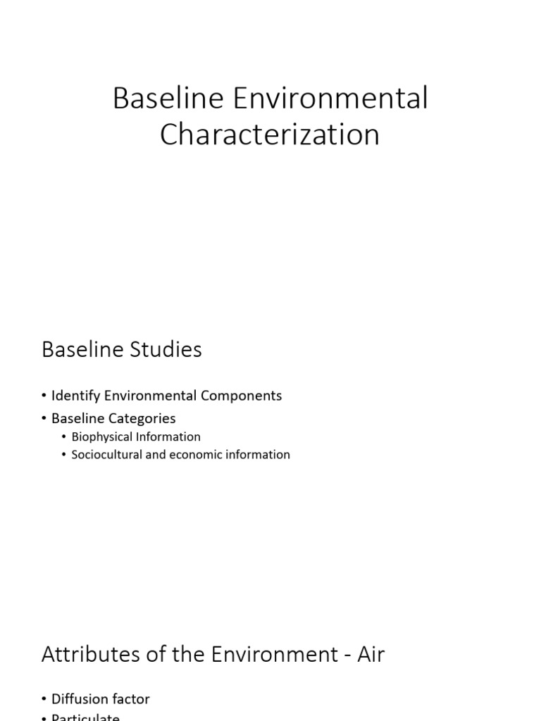 Baseline Environmental Characteristics 2 | PDF