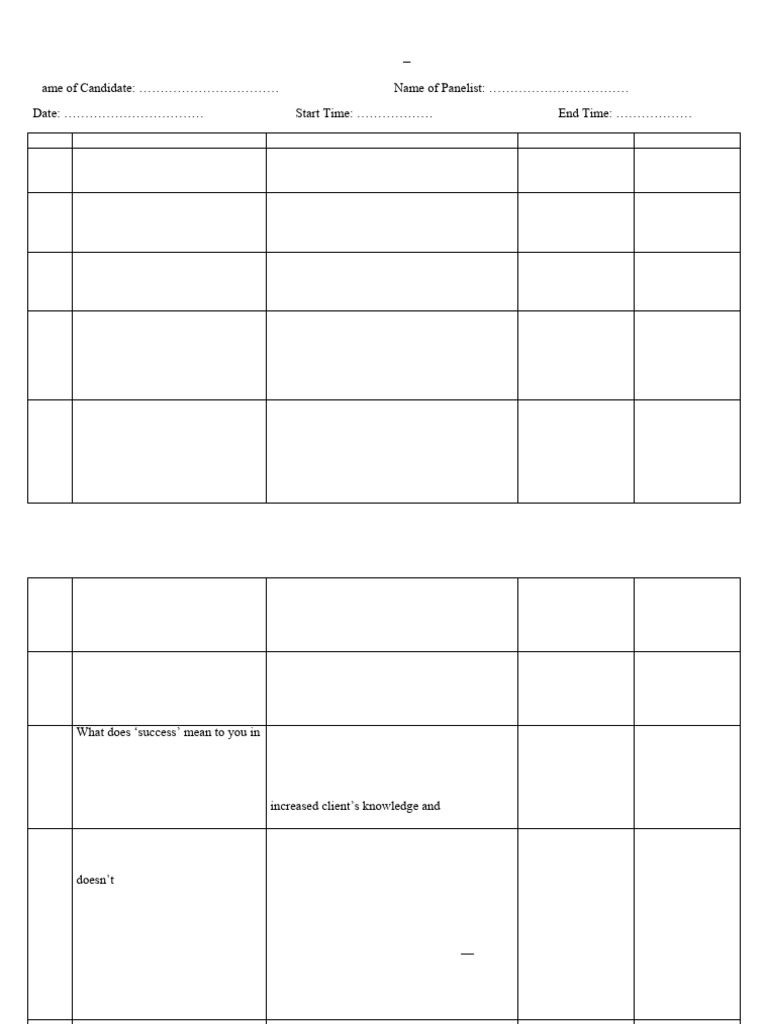 CHW Interview Score Sheet Template | PDF | Injustice | Justice