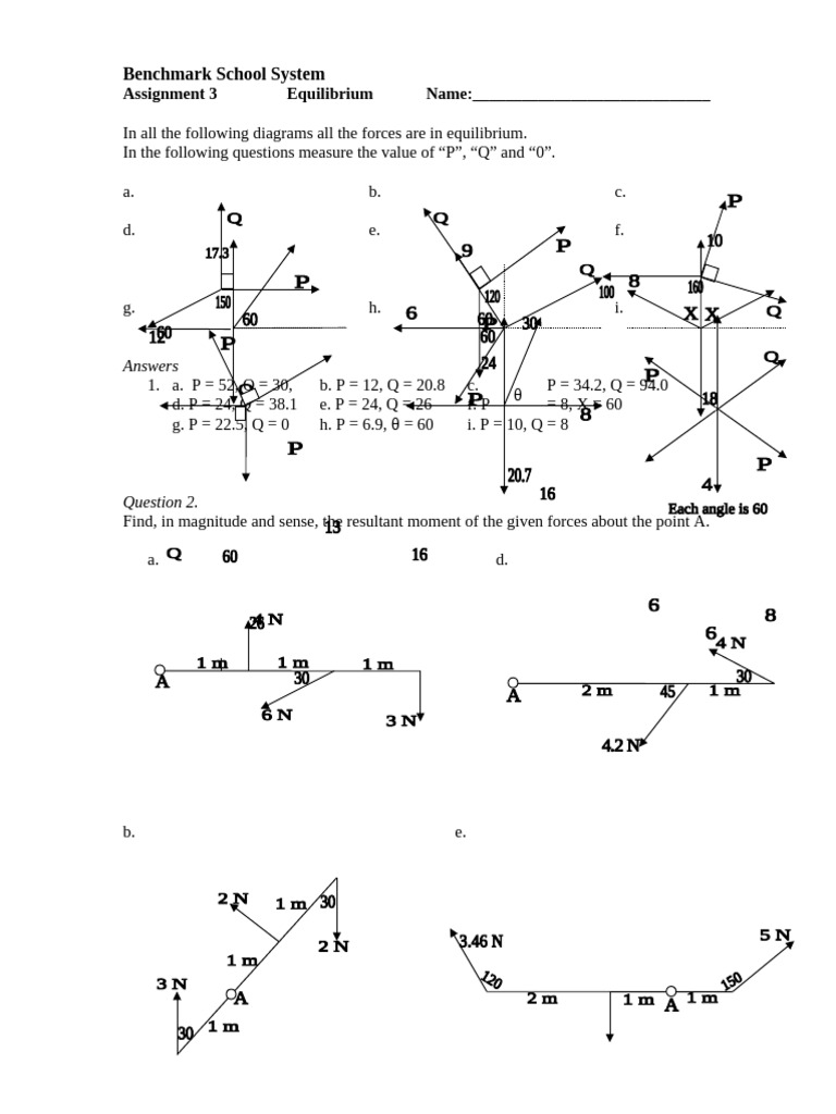 Equilibrium Forces and Moments Analysis | PDF