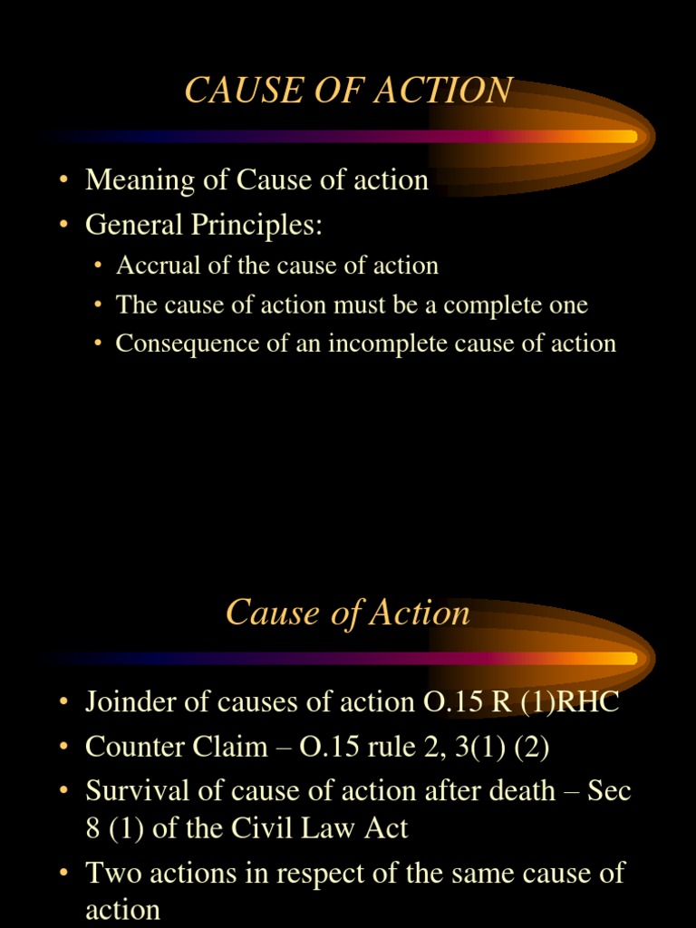 1 cause of action cause of action lawsuit