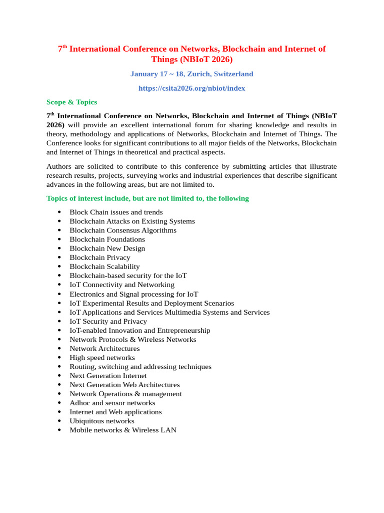 7th International Conference On Networks, Blockchain and Internet of ...