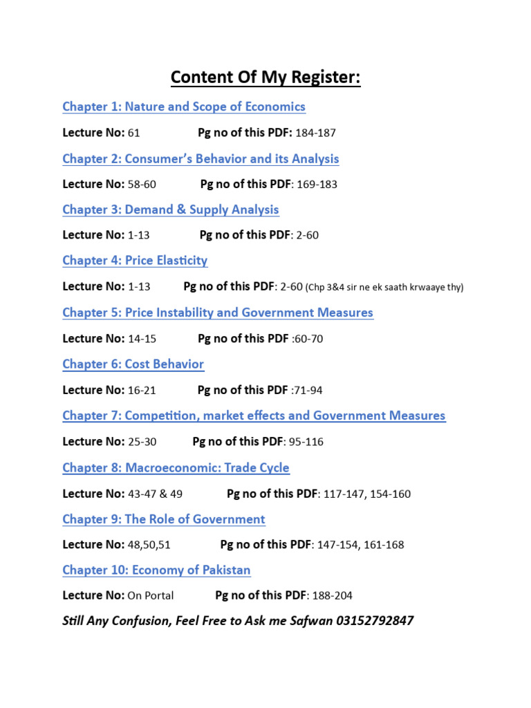 Comprehensive Economics Lecture Notes | PDF | Microeconomics ...