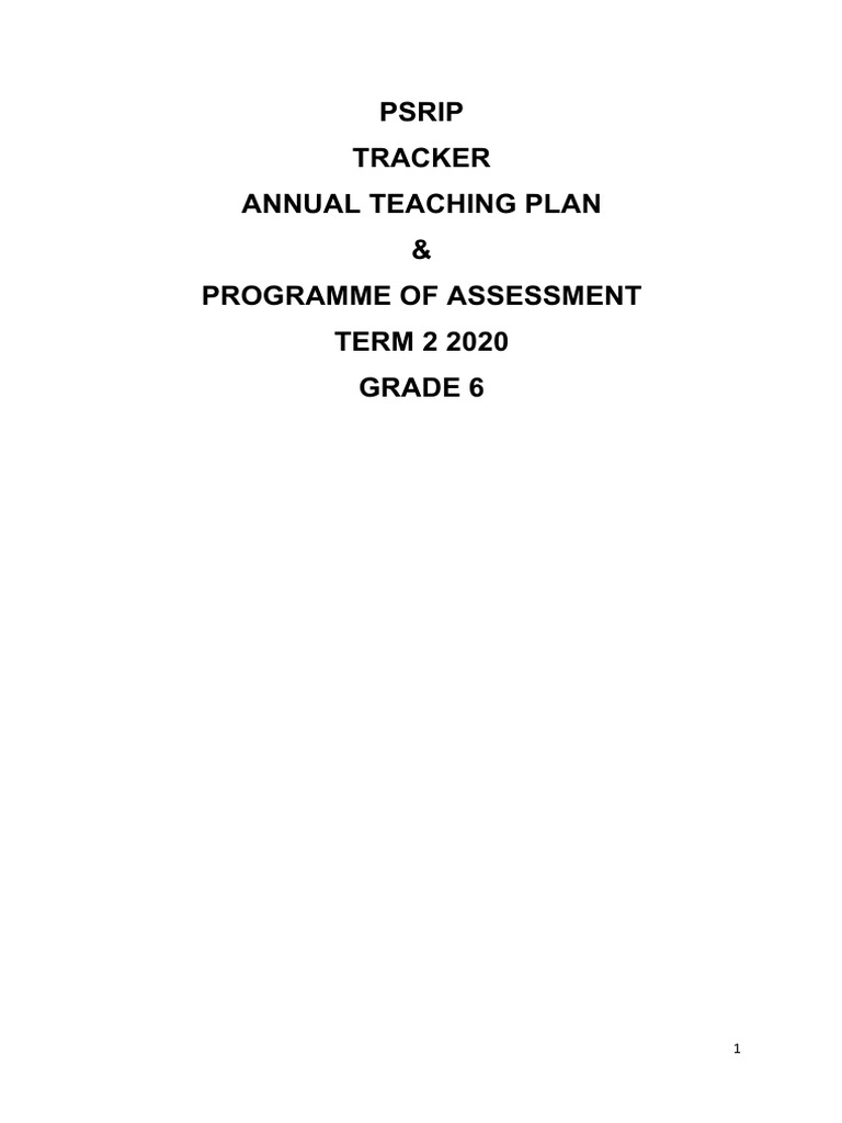 Psrip GR 6 Term 2 2020 Efal Tracker and Poa | PDF | Reading ...