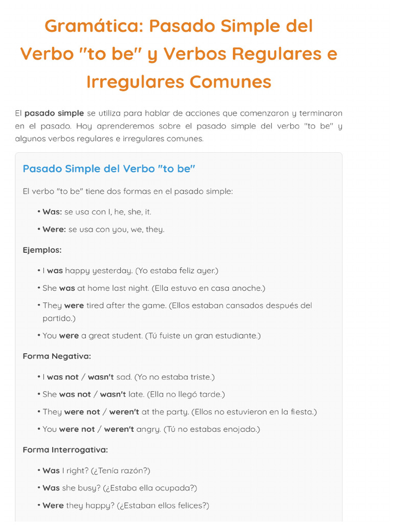 Pasado Simple | PDF