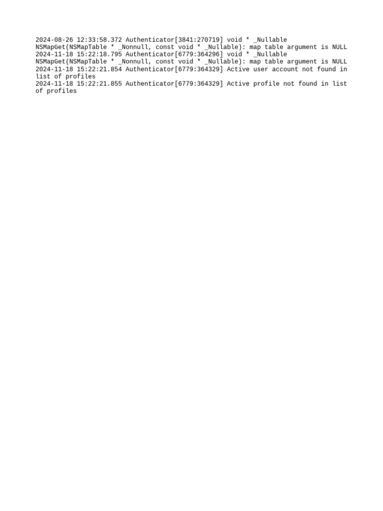Authenticator Error Log Analysis | PDF