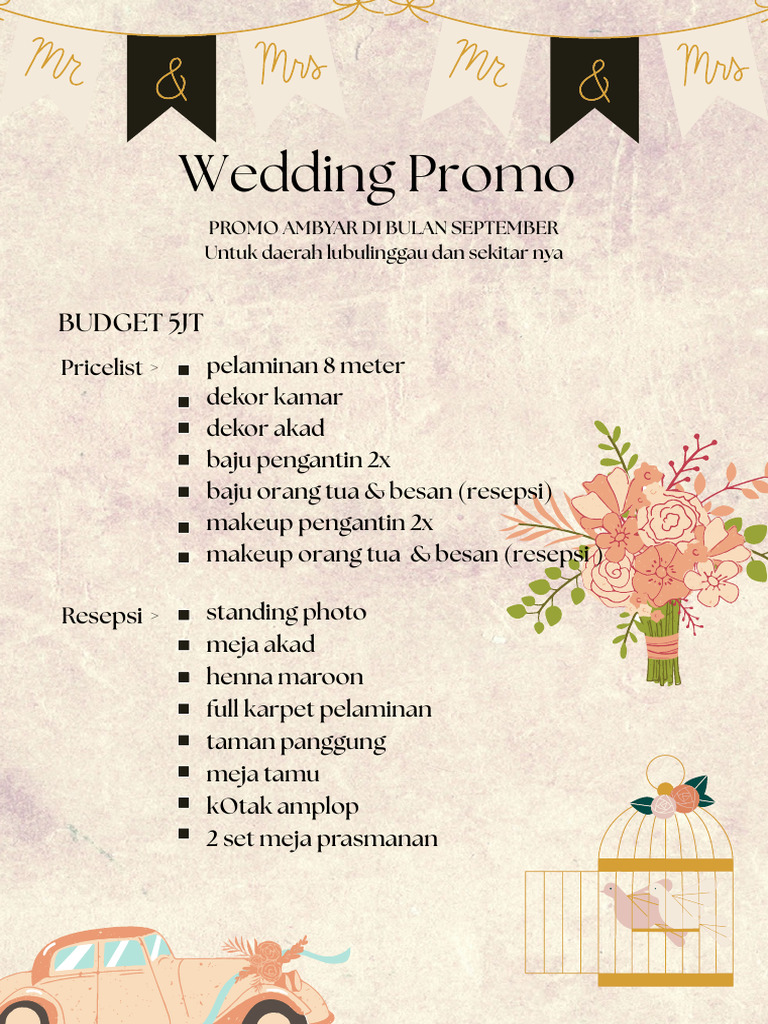 Hijau & Krem Ilustrasi Minimalis Wedding Checklist Print Letterhead ...