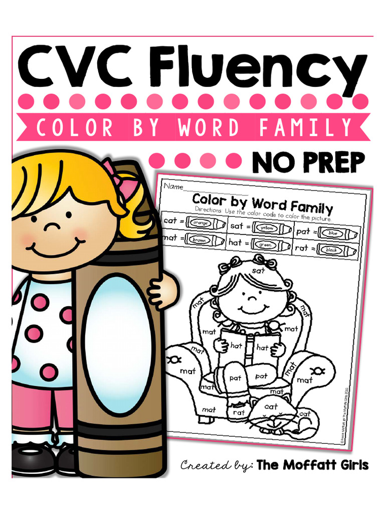 CVC Color by Word Family Activities | PDF | Communication Design ...
