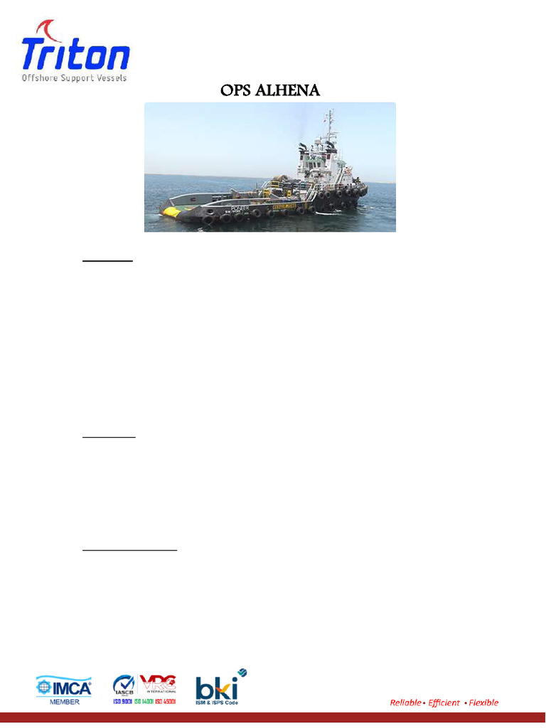 OPS Alhena Vessel Specifications | PDF | Ships | Shipping