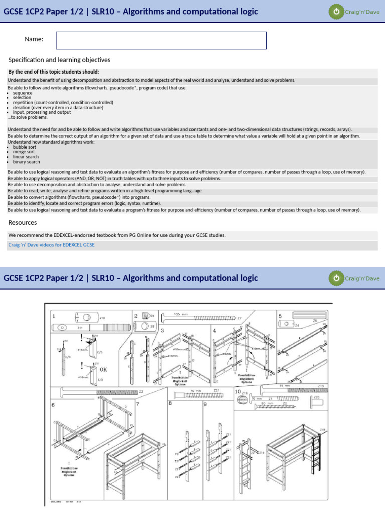 GCSE Algorithms & Computational Logic Guide | PDF | Computer Program ...