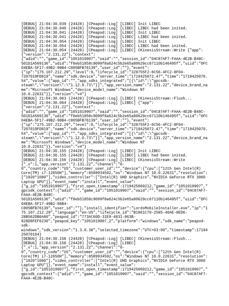 LIBEC Initialization and Event Logs | PDF | Graphics Processing Unit ...