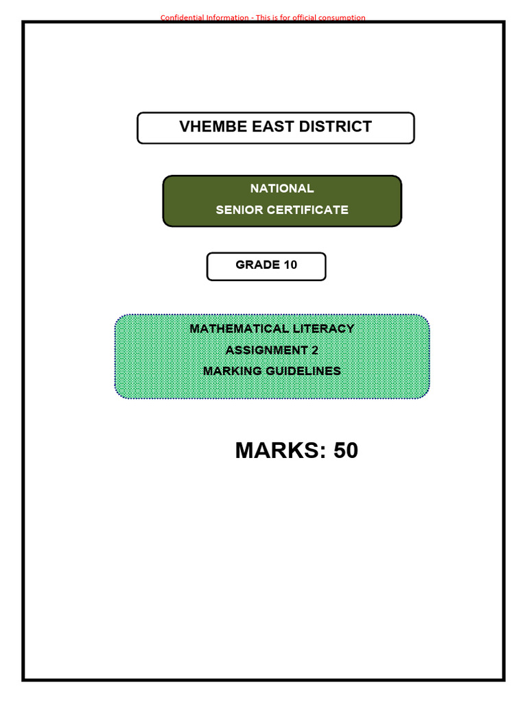 Grade 10 Math Literacy Term 3 Memo | PDF