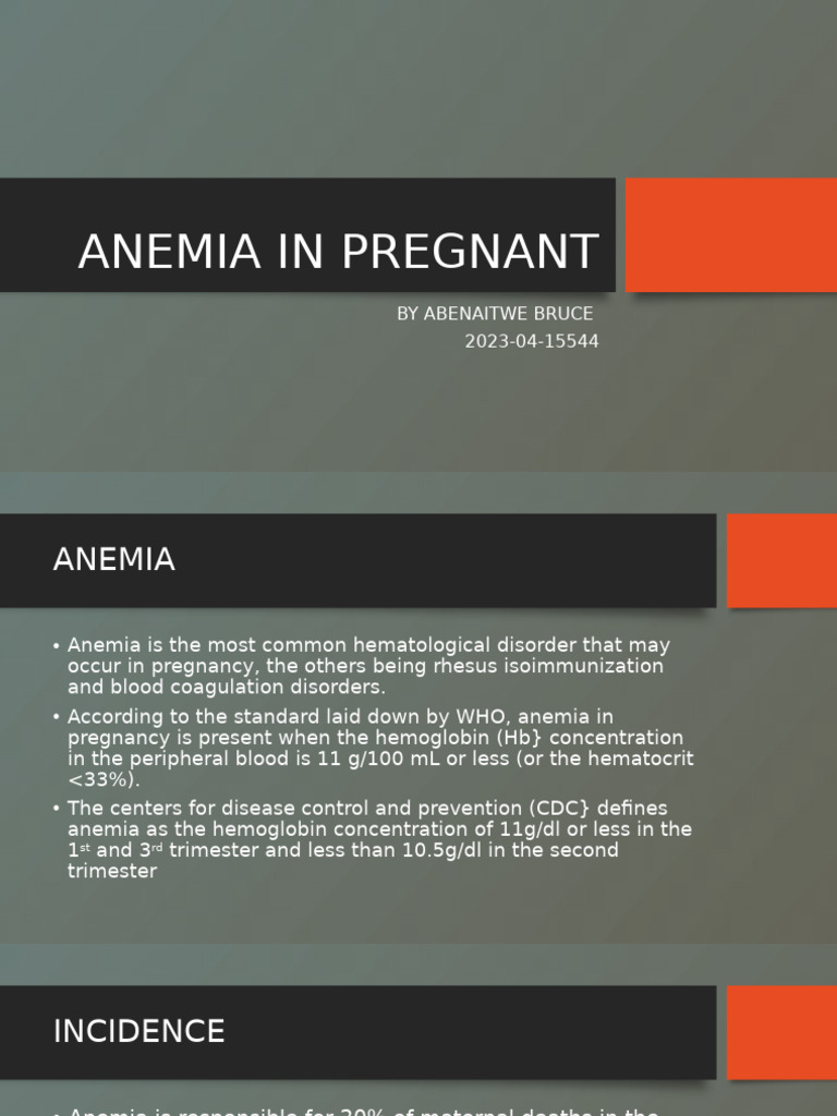 Anemia in Pregnancy | PDF | Anemia | Clinical Medicine