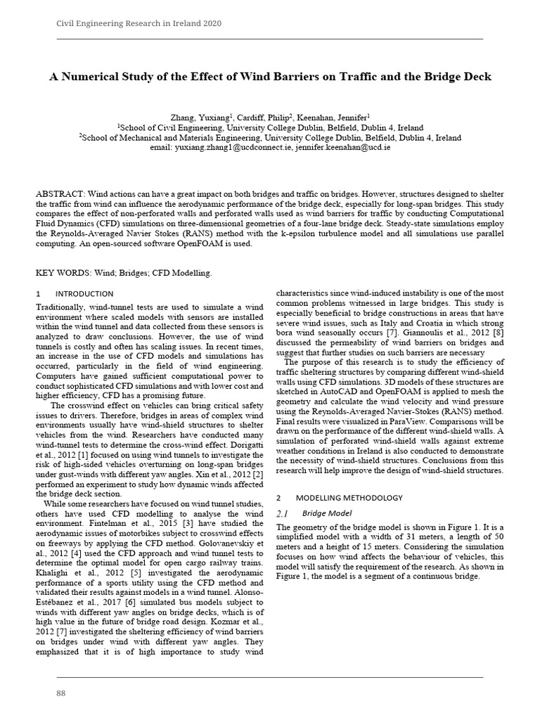 A Numerical Study of The Effect of Wind Barriers On Traffic and T | PDF ...