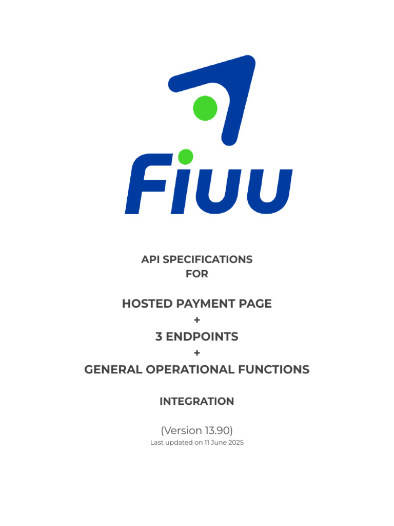 Official API) Fiuu API Spec For Merchant (v13.90) | PDF