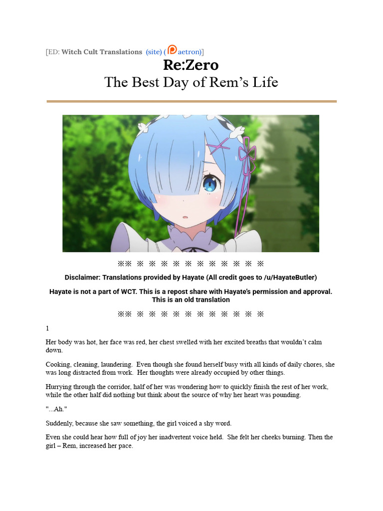 Best Day of Rems Life | PDF