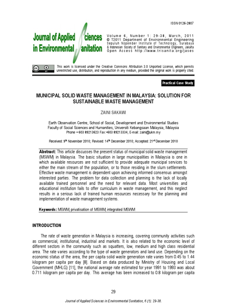 a research paper on solid waste management