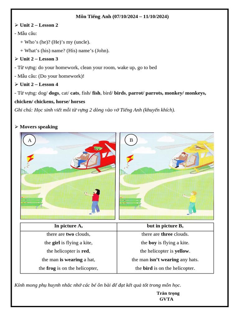 English Lesson Plan: Units 2 Overview | PDF
