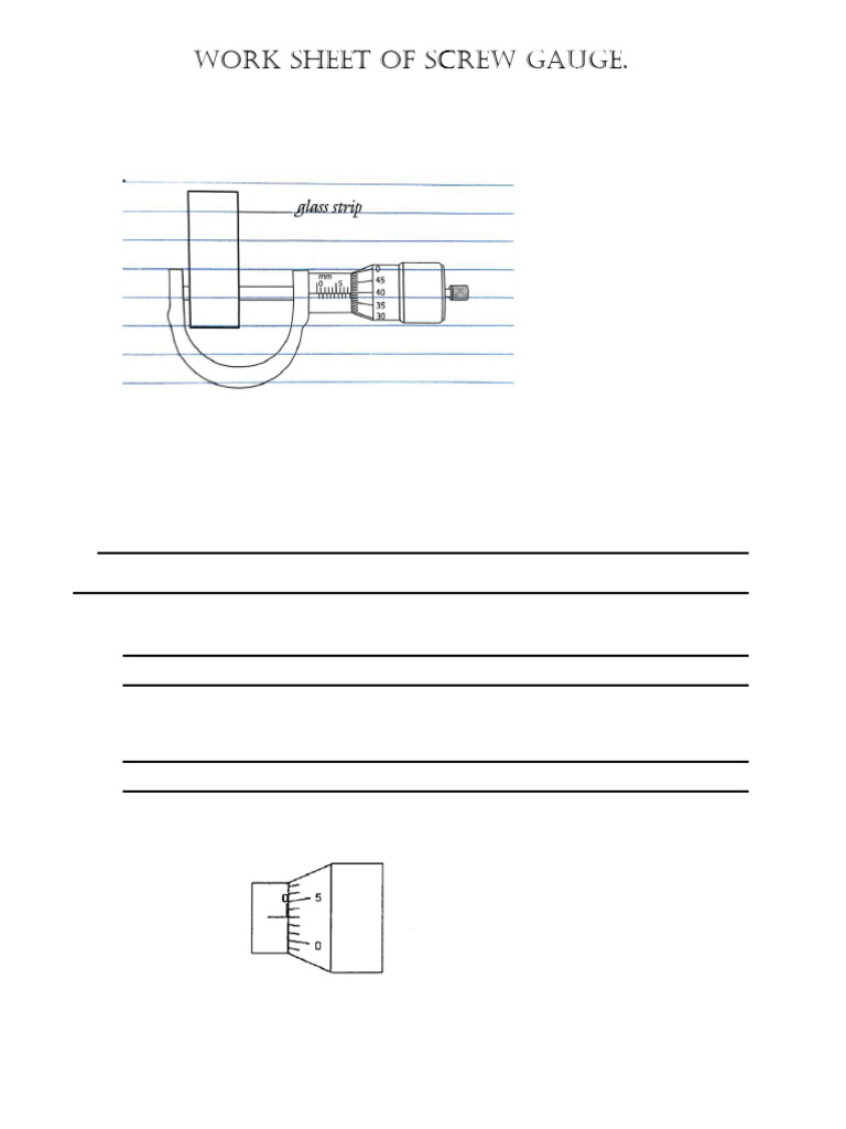 Screw Gauge Worksheet and Questions | PDF