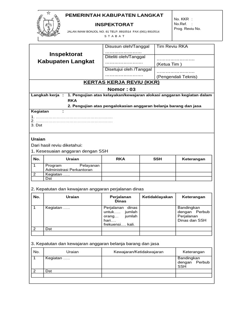 Reviu Kelayakan Anggaran RKA 2019 | PDF