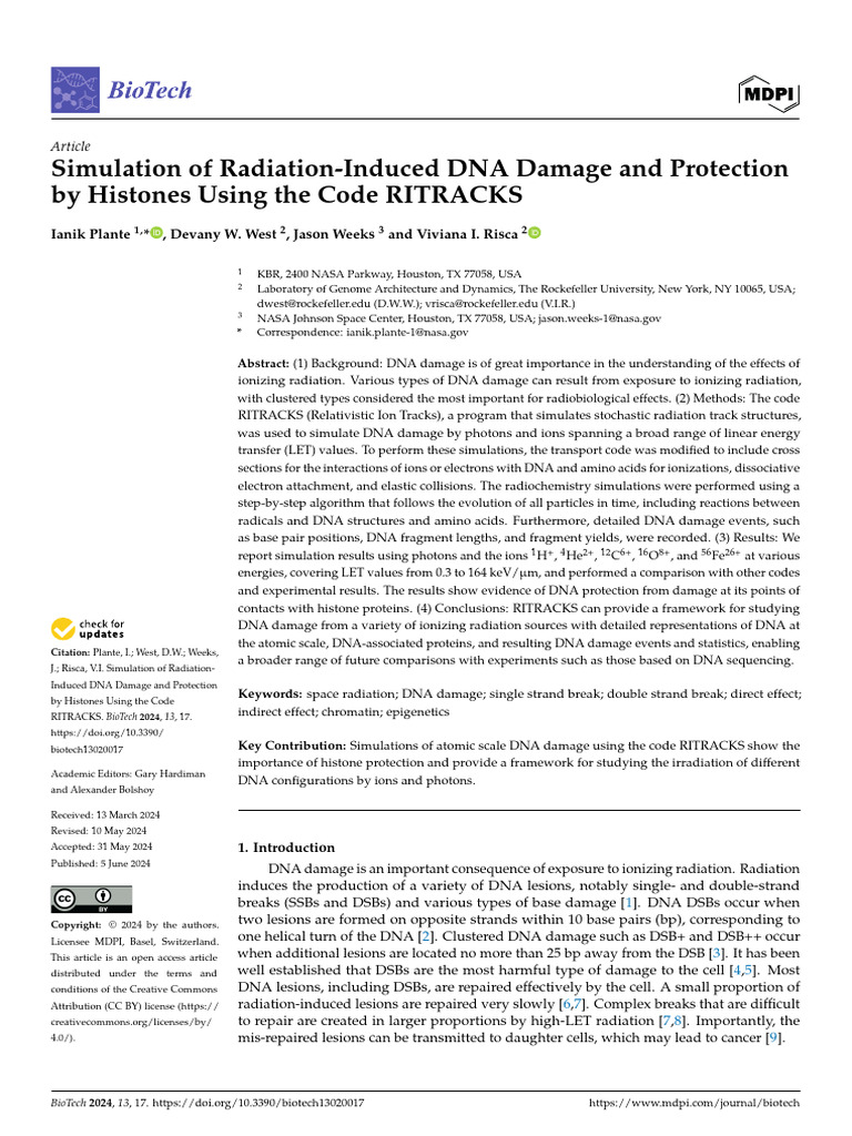 Plante Et Al. - 2024 - Simulation of Radiation-Induced DNA Damage and ...