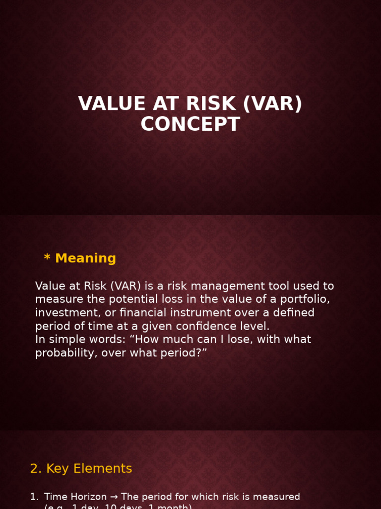 Understanding Value at Risk (VaR) | PDF