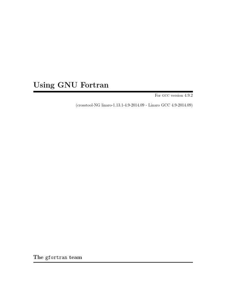 GNU Fortran User Guide and Reference | PDF | Library (Computing) | Compiler